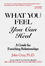 Cover of What You Feel You Can Heal