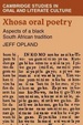 Cover of Xhosa Oral Poetry