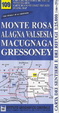 Cover of Monte Rosa, Alagna Valsesia, Macugnaga, Gressoney 1:25.000. Carta dei sentieri e dei rifugi. Serie monti
