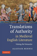 Cover of Translations of authority in medieval English literature