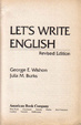 Cover of Let's Write English
