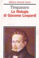 Cover of La filologia di Giacomo Leopardi
