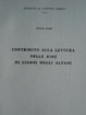 Cover of Contributo alla lettura delle Rime di Gianni degli Alfani
