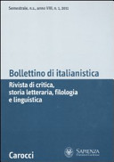 Image of Bollettino di italianistica. Rivista di critica, storia letteraria, filologia e linguistica (2011)