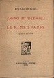 Cover of Amori ac silentio, e le rime sparse