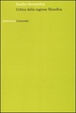 Cover of Critica della ragione filosofica