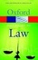 Cover of "A Dictionary of Law"