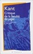 Cover of Critique de la faculté de juger