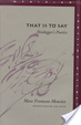 Cover of That is to say