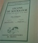 Cover of Leçons de Sociologie