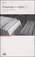 Cover of Etimologie o origini