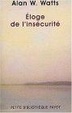 Cover of Eloge de l'insecurite