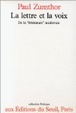 Cover of La lettre et la voix