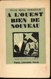 Cover of A l'ouest rien de nouveau