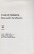 Cover of Opere complete / Così parlò Zarathustra