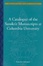 Cover of A Catalogue of the Sanskrit Manuscripts at Columbia University