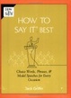 Cover of How To Say It Best