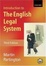 Cover of "Introduction to the English Legal System"