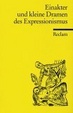 Cover of Einakter und kleine Dramen des Expressionismus