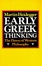Cover of Early Greek Thinking