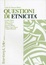 Cover of Questioni di etnicità