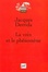 Cover of "La voix et le phénomène"