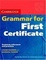 Cover of Cambridge Grammar for First Certificate Students Book without Answers