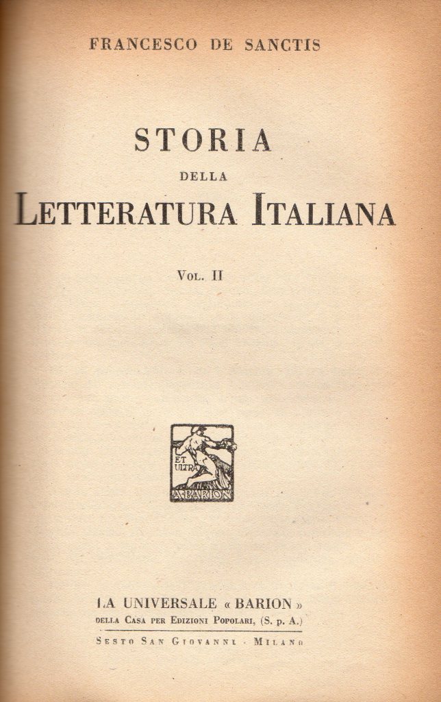 Storia della letteratura italiana Francesco De Sanctis Anobii