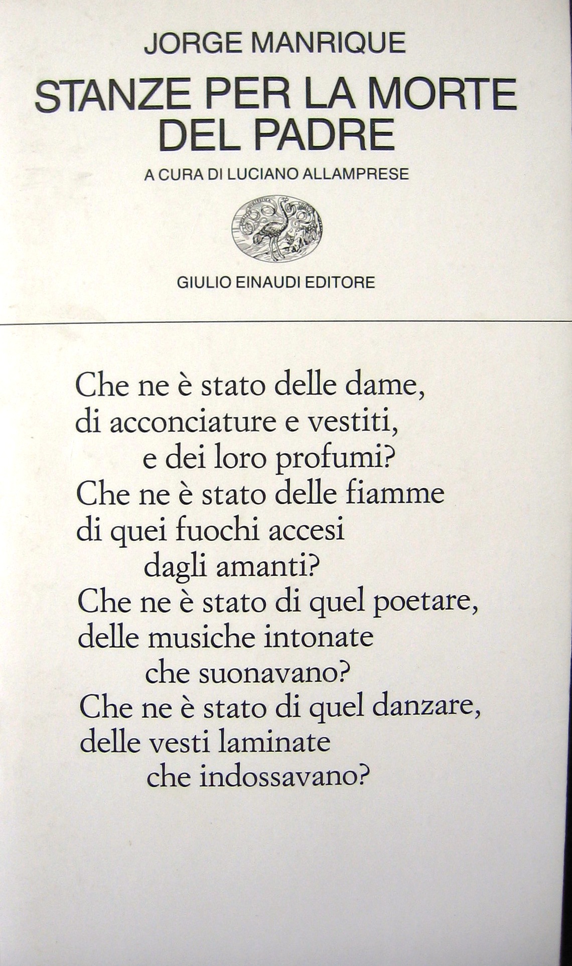 Stanze per la morte del padre Manrique Anobii